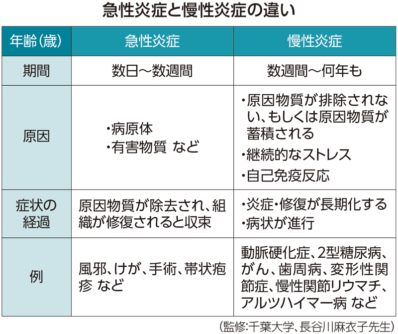 急性炎症と慢性炎症の違い