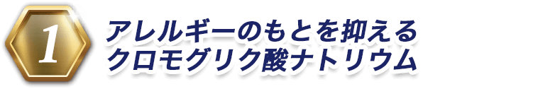 1 アレルギーのもとを抑えるクロモグリク酸ナトリウム