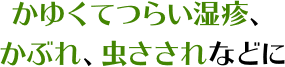 かゆくてつらい湿疹、かぶれ、虫さされなどに