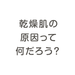 乾燥肌の原因って何だろう？