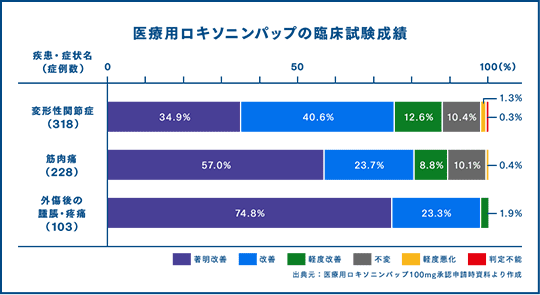 医療用ロキソニンパップの臨床試験成績