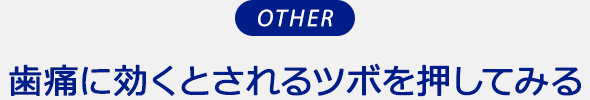 OTHER 歯痛に効くとされるツボを押してみる