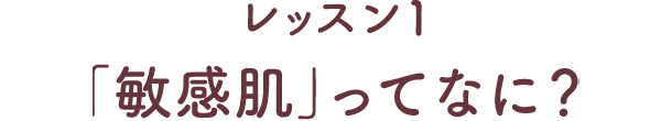 レッスン1 「敏感肌」ってなに？