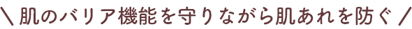 肌のバリア機能を守りながら肌あれを防ぐ